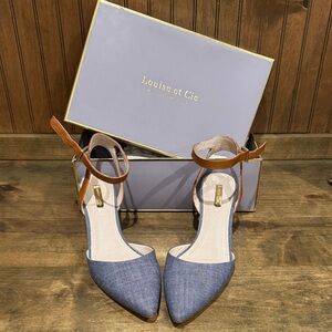 Louise et Cie Blue and Tan Heels